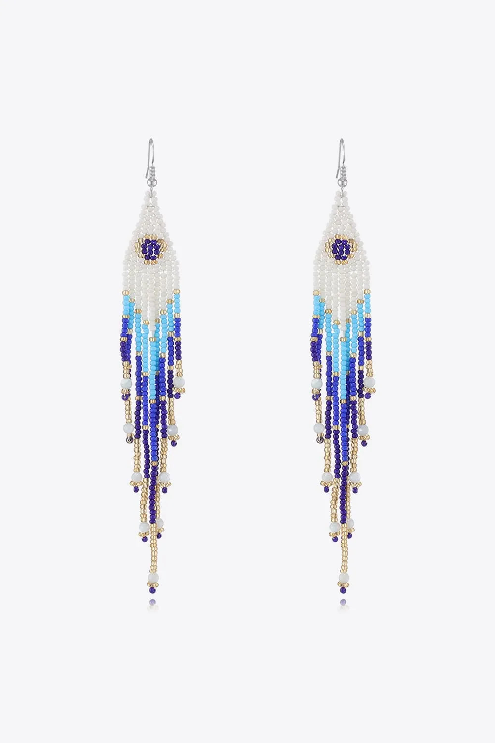 Beaded Dangle Earrings Royal Blue One Size Earrings - Tophatter Daily Deals