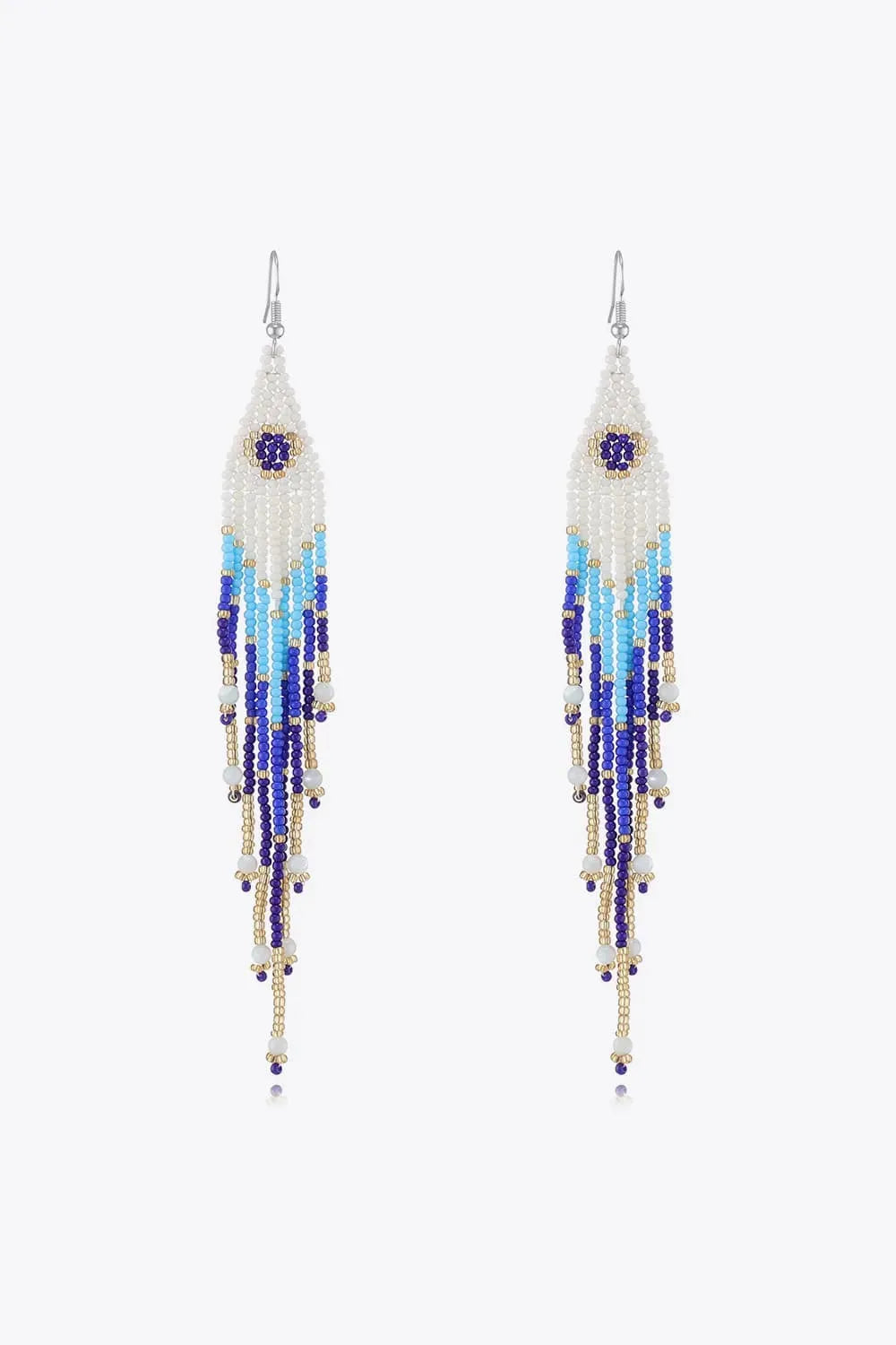 Beaded Dangle Earrings Royal Blue One Size Earrings - Tophatter Daily Deals