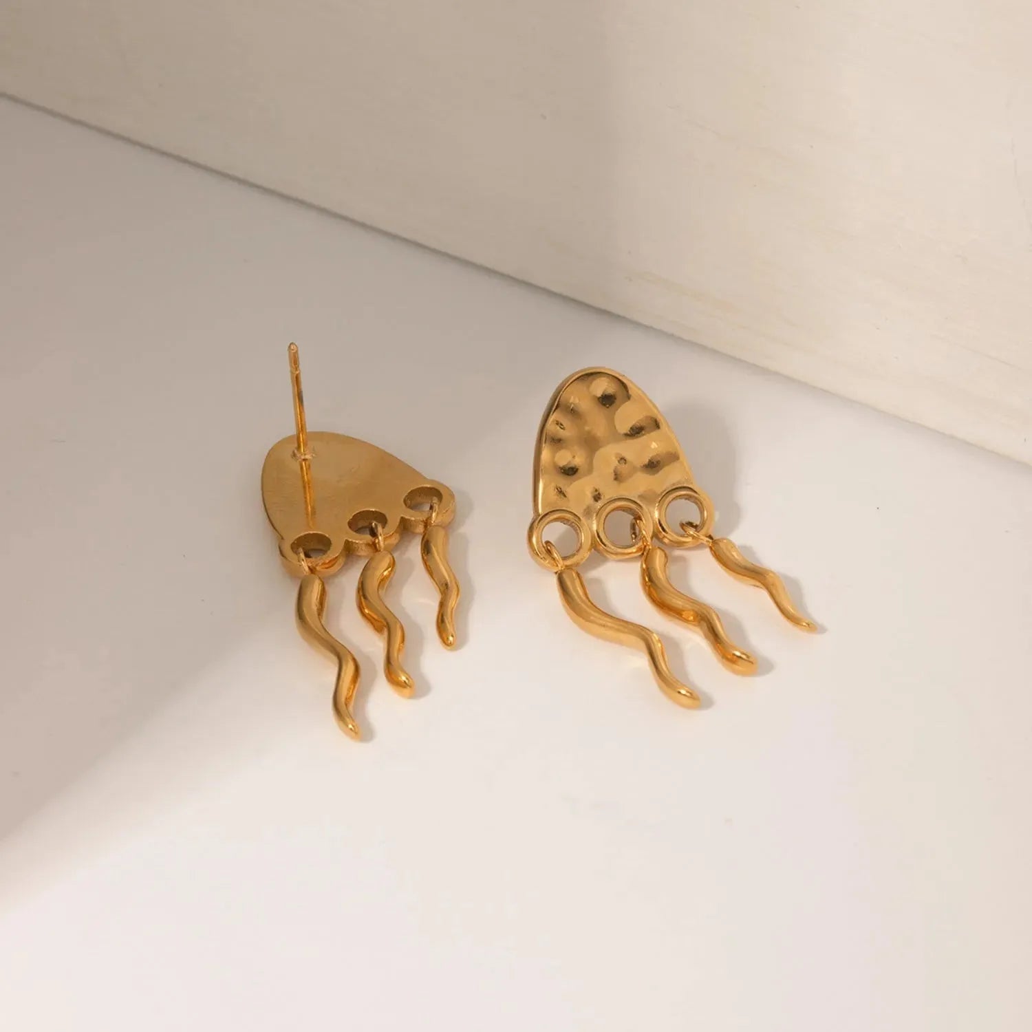 18K Gold-Plated Stainless Steel Jellyfish Earrings Earrings - Tophatter Daily Deals