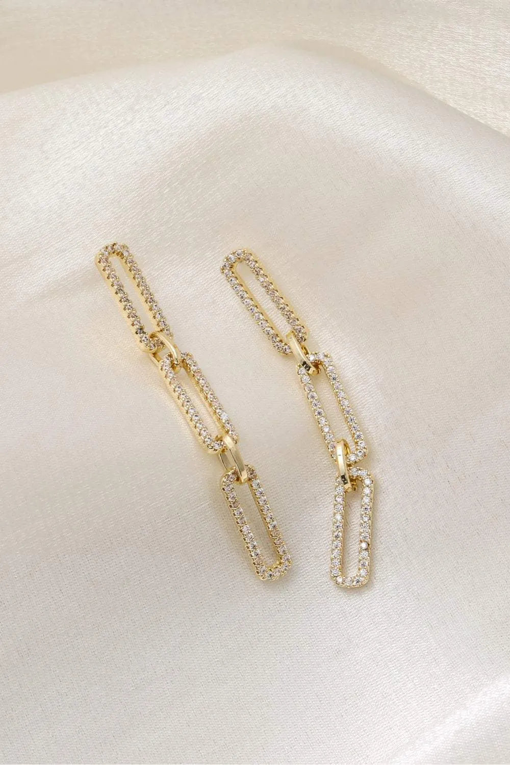 Rhinestone Chunky Chain Drop Earrings Earrings - Tophatter Daily Deals