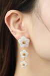 Contrast Resin Flower Earrings Earrings - Tophatter Daily Deals