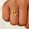 925 Sterling Silver Zircon Leaf Shape Ring Rings - Tophatter Daily Deals