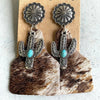 Turquoise Decor Cactus Alloy Earrings Earrings - Tophatter Daily Deals