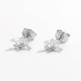 Inlaid Zircon 925 Sterling Silver Geometric Stud Earrings Earrings - Tophatter Daily Deals