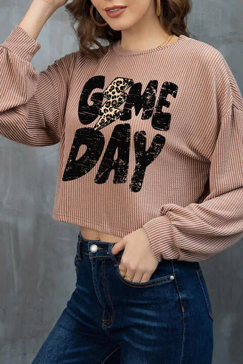 GAME DAY Graphic Blouse Mocha Blouses - Tophatter Daily Deals