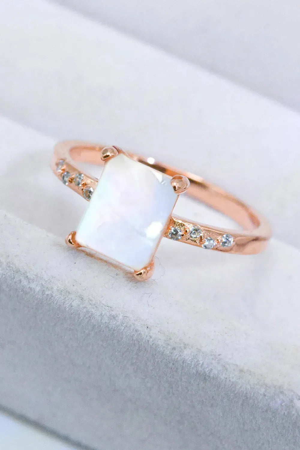 Square Moonstone Ring Moonstone - Tophatter Daily Deals