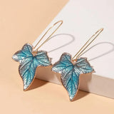 Alloy Leaf Drop Earrings Sky Blue One Size Earrings - Tophatter Daily Deals