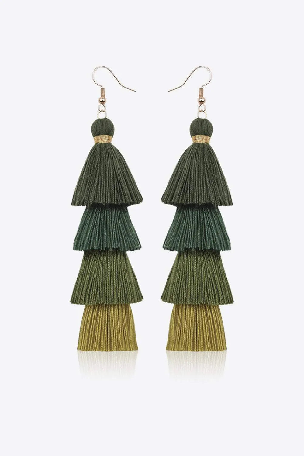 Layered Tassel Earrings Forest One Size Earrings - Tophatter Daily Deals