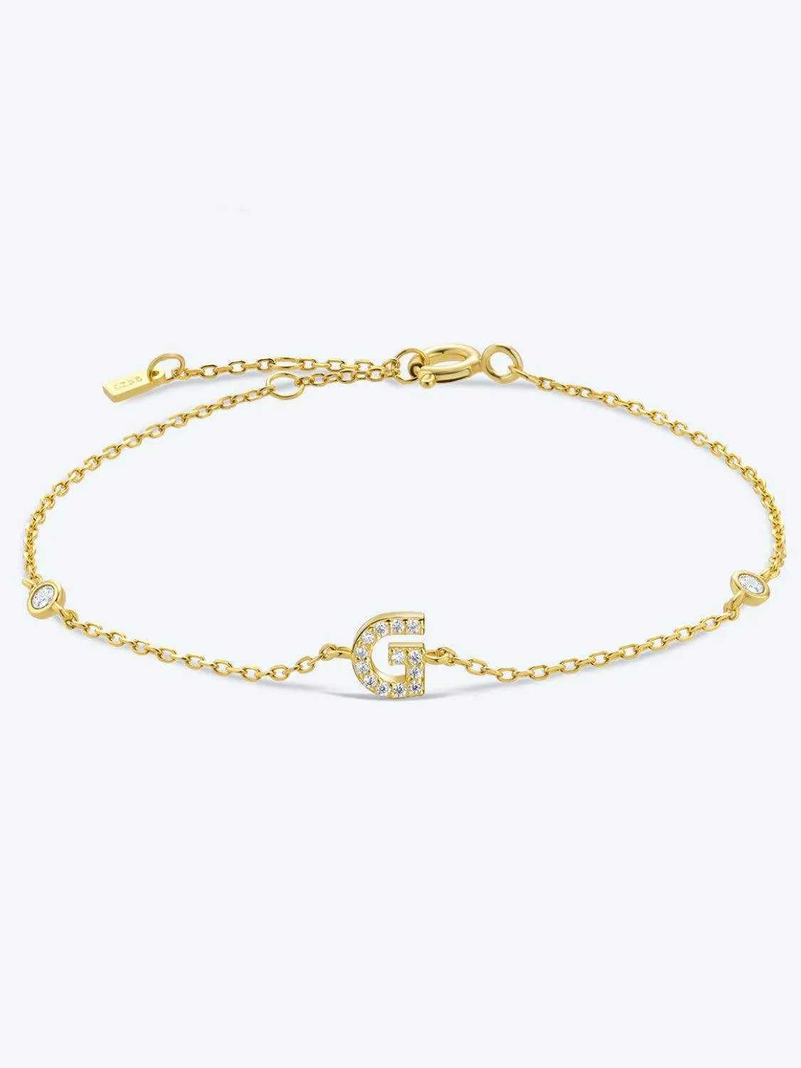 G To K Zircon 925 Sterling Silver Bracelet G-Gold One Size Bracelets - Tophatter Daily Deals