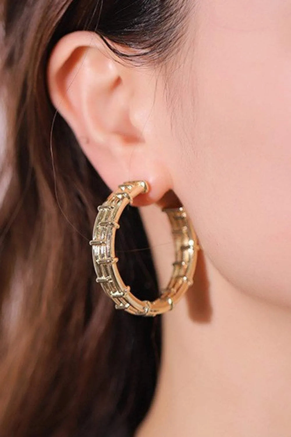 18K Gold-Plated Alloy C-Hoop Earrings Gold One Size Earrings - Tophatter Daily Deals