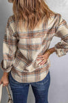 Double Take Plaid Half-Zip Collared Curved Hem Sweatshirt Blouses - Tophatter Daily Deals