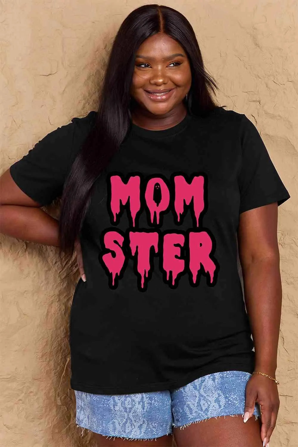 Simply Love Full Size MOM STER Graphic Cotton T-Shirt Women's T-Shirts - Tophatter Daily Deals