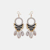 Shell Cotton Cord Brass Dangle Earrings Black One Size Earrings - Tophatter Daily Deals