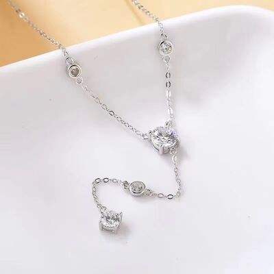 1.5 Carat Moissanite 925 Sterling Silver Necklace Moissanite - Tophatter Daily Deals