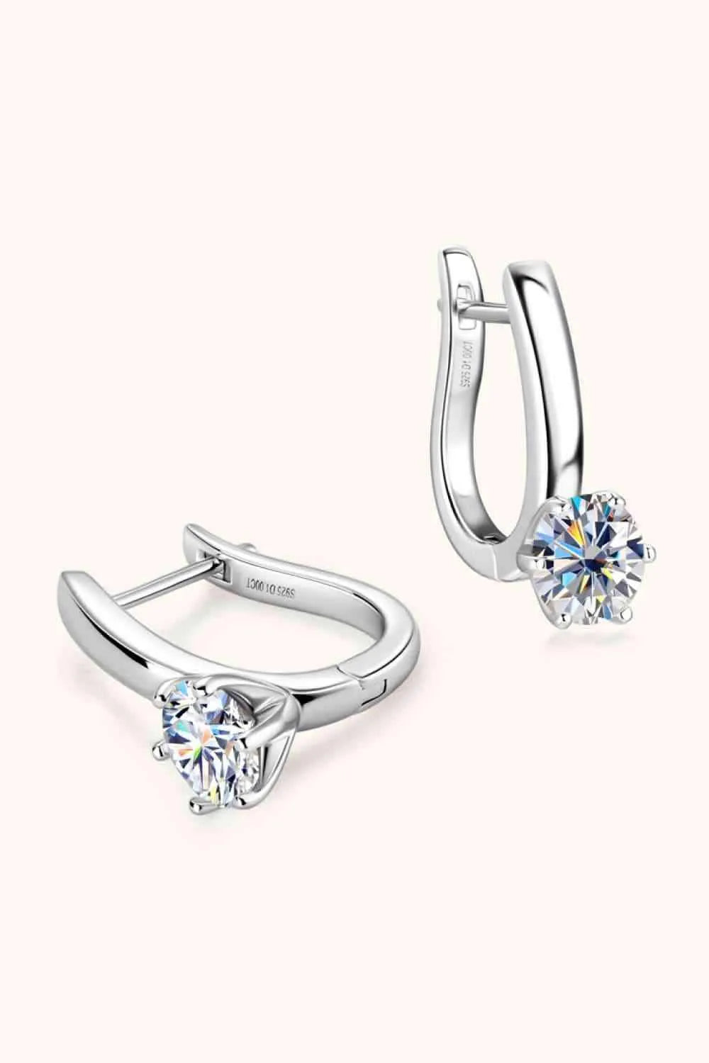2 Carat Moissanite 925 Sterling Silver Earrings Moissanite - Tophatter Daily Deals