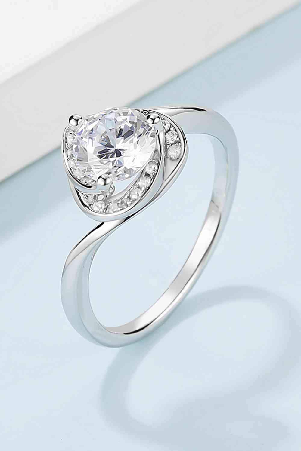 1 Carat Moissanite 925 Sterling Silver Heart Ring Moissanite - Tophatter Daily Deals