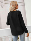 Tie Neck Long Sleeve Semi-Sheer Blouse Blouses - Tophatter Daily Deals