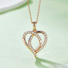 Moissanite 925 Sterling Silver Heart Shape Necklace Rose Gold One Size Moissanite - Tophatter Daily Deals