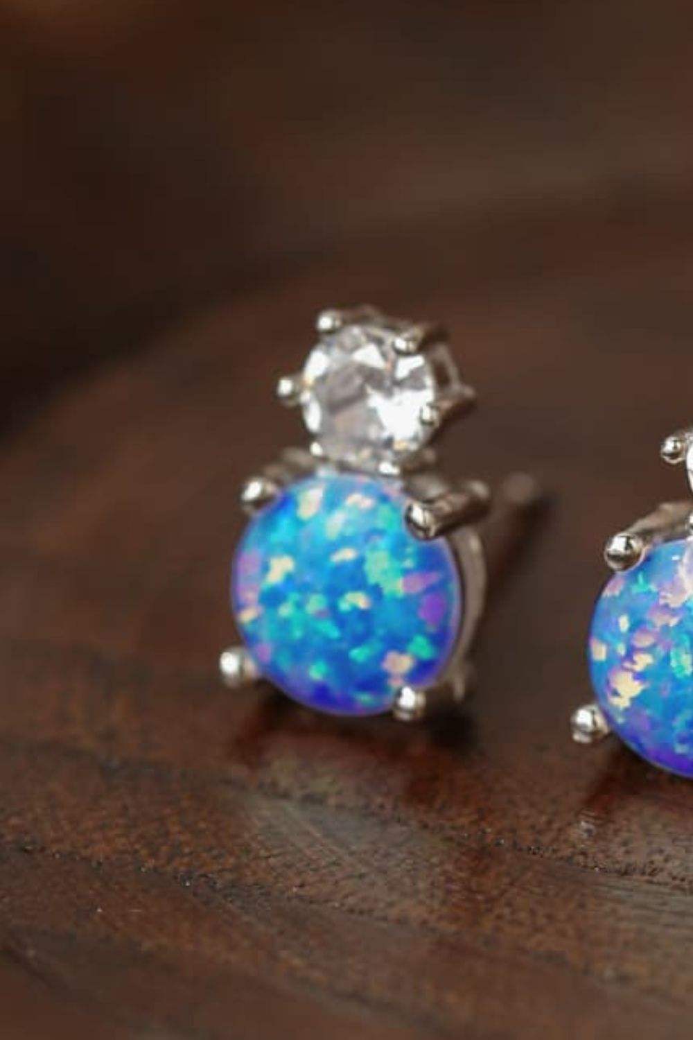 4-Prong Opal Stud Earrings Opal - Tophatter Daily Deals