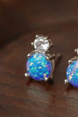 4-Prong Opal Stud Earrings Opal - Tophatter Daily Deals