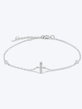 G To K Zircon 925 Sterling Silver Bracelet I-Silver One Size Bracelets - Tophatter Daily Deals