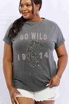 Simply Love Full Size GO WILD 1974 Graphic Cotton Tee Women's T-Shirts - Tophatter Daily Deals