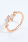 Natural Moonstone and Zircon Open Ring Moonstone - Tophatter Daily Deals