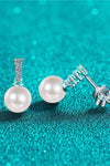 Moissanite Pearl Drop Earrings Moissanite - Tophatter Daily Deals