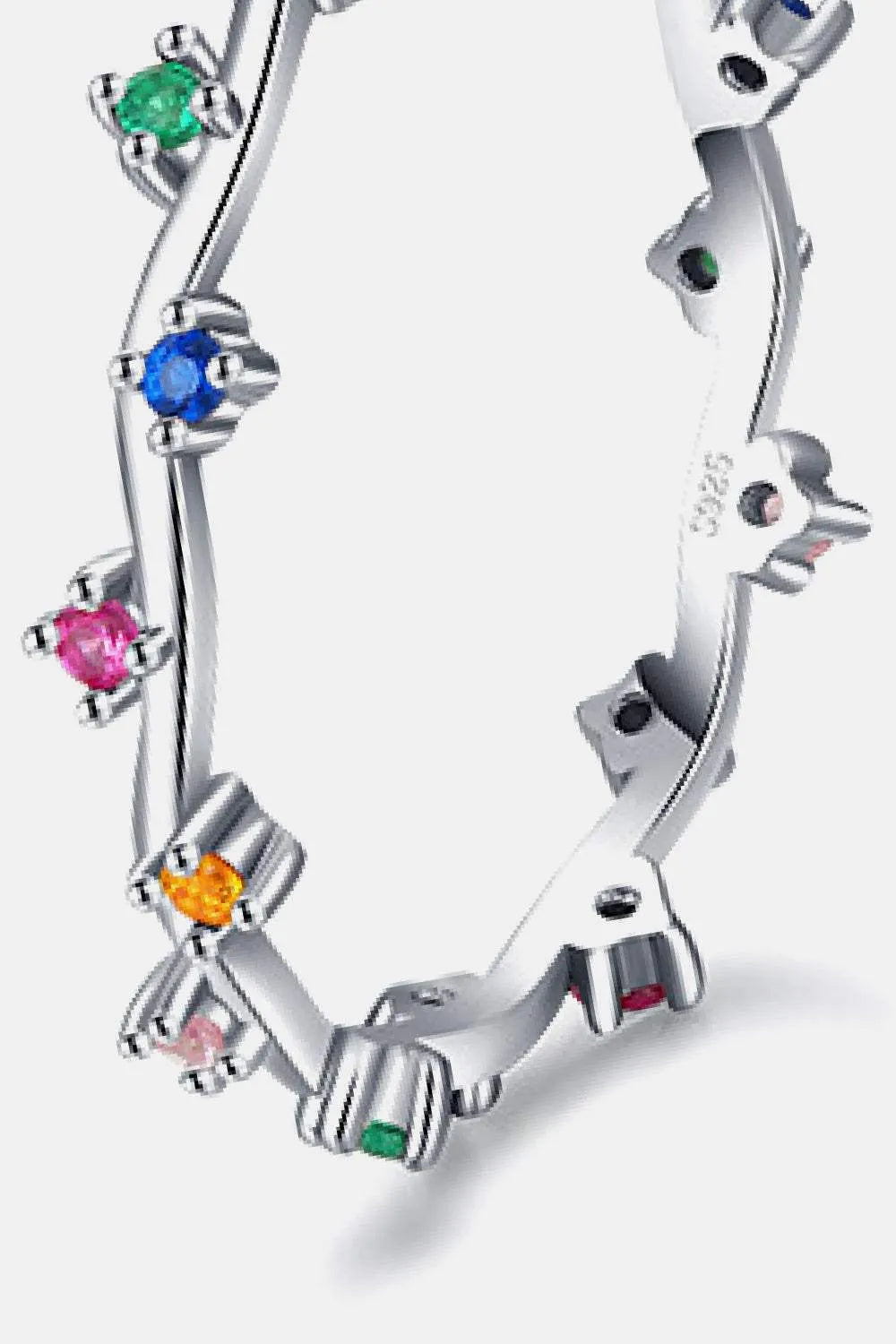 Multicolor 925 Sterling Silver Zircon Ring Rings - Tophatter Daily Deals