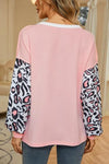 Leopard Color Block Buttoned Top Blouses - Tophatter Daily Deals