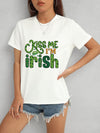 KISS ME I'M IRISH Round Neck T-Shirt White Women's T-Shirts - Tophatter Daily Deals