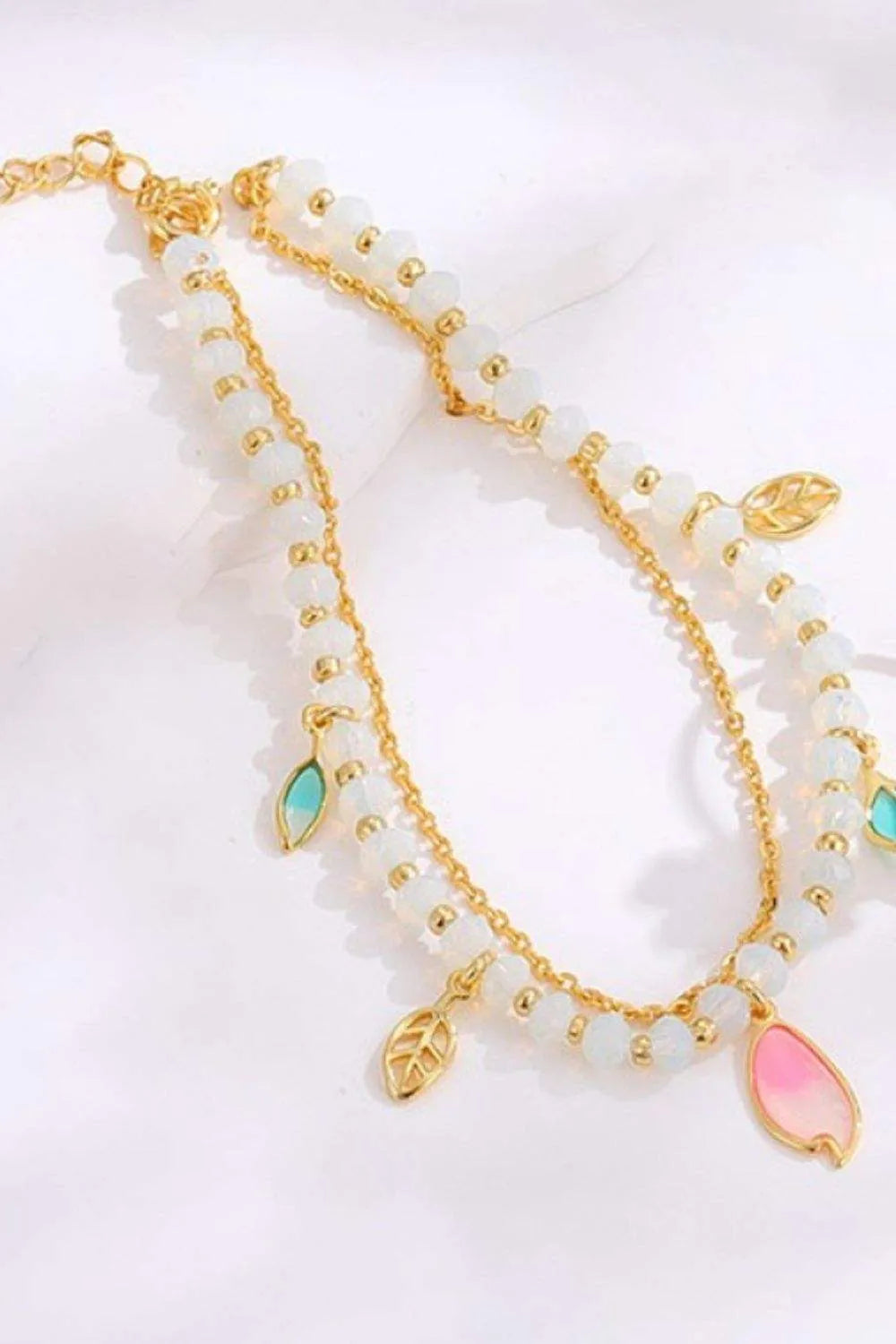Leaf Charm Layered Bracelet Bracelets - Tophatter Daily Deals