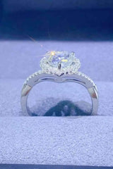 Adored 1 Carat Moissanite 925 Sterling Silver Heart Ring Moissanite - Tophatter Daily Deals