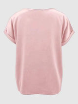 Round Neck Short Sleeve T-Shirt Women's T-Shirts - Tophatter Daily Deals
