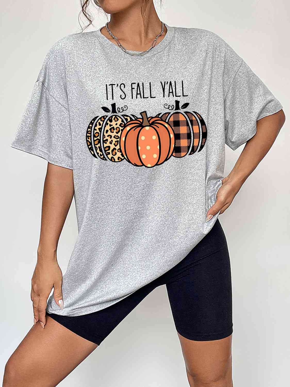 IT'S FALL Y'ALL Graphic T-Shirt Heather Gray Women's T-Shirts - Tophatter Daily Deals