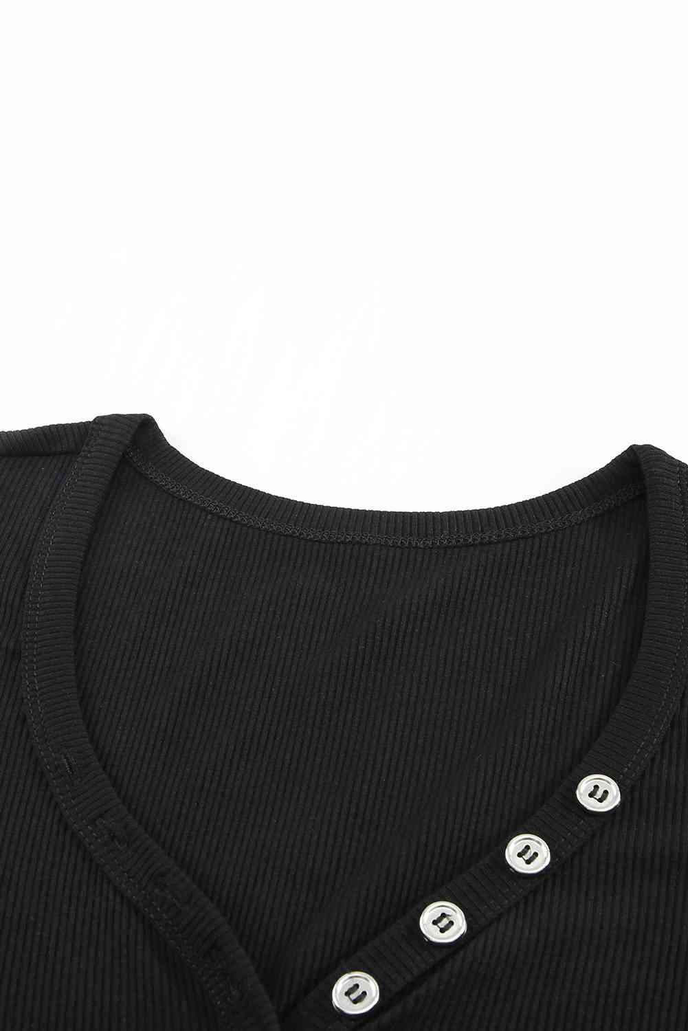 Buttoned Short Sleeve Tee Shirt Women's T-Shirts - Tophatter Daily Deals