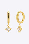 Inlaid Zircon Huggie Drop Earrings Gold White One Size Earrings - Tophatter Daily Deals