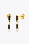 Zircon 925 Sterling Silver Drop Earrings Gold Black One Size Earrings - Tophatter Daily Deals