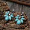 Artificial Turquoise Flower Earrings Earrings - Tophatter Daily Deals