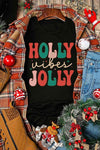 HOLLY JOLLY Graphic Short Sleeve T-Shirt Women's T-Shirts - Tophatter Daily Deals