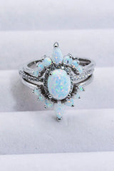 925 Sterling Silver Opal Ring Opal Opal - Tophatter Daily Deals