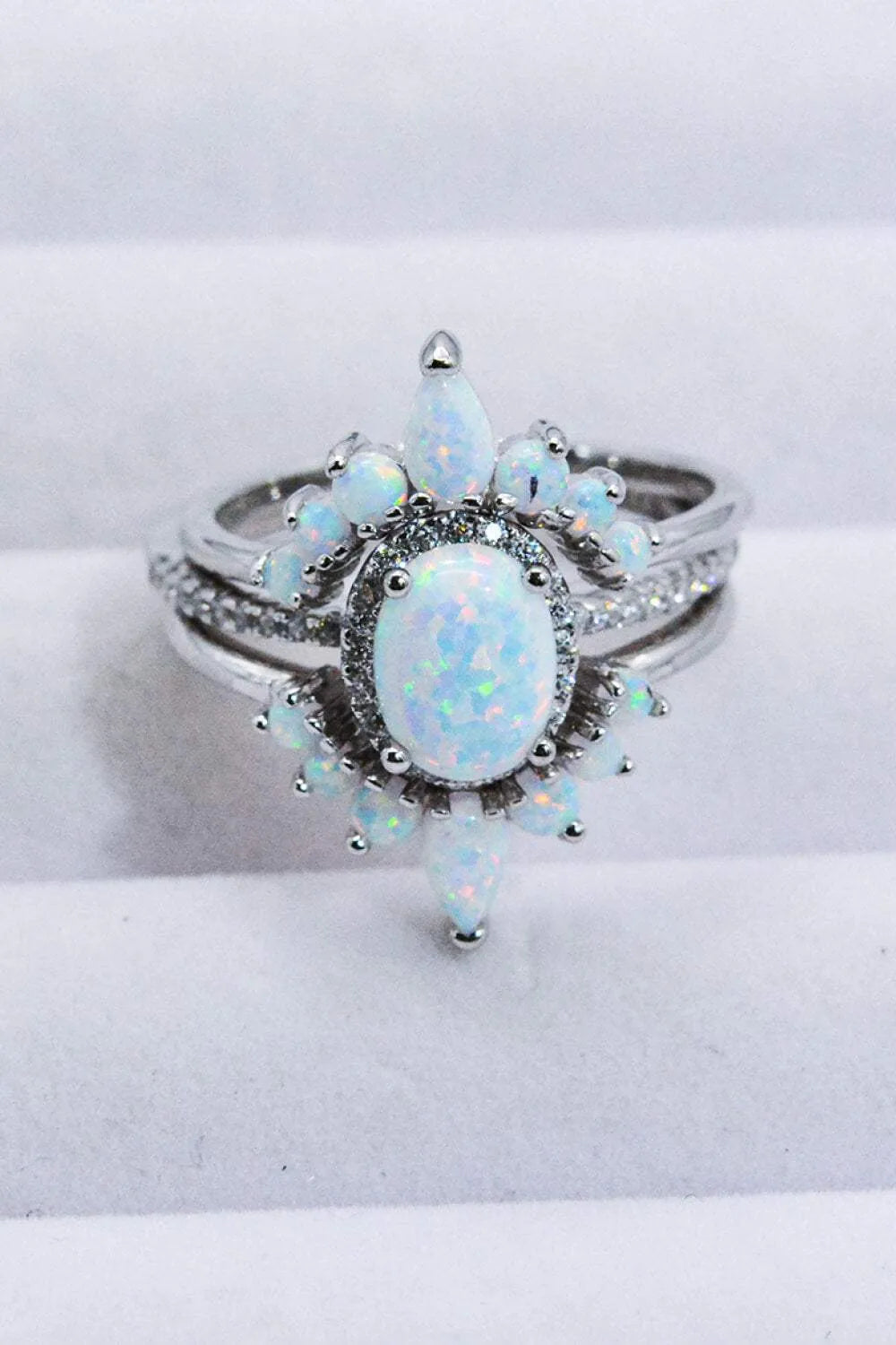 925 Sterling Silver Opal Ring Opal Opal - Tophatter Daily Deals