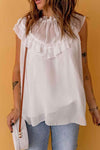 Ruffled Tulle Sleeveless Top Blouses - Tophatter Daily Deals