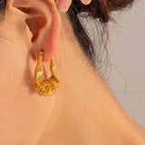 18K Gold-Plated Stainless Steel Earrings Earrings - Tophatter Daily Deals