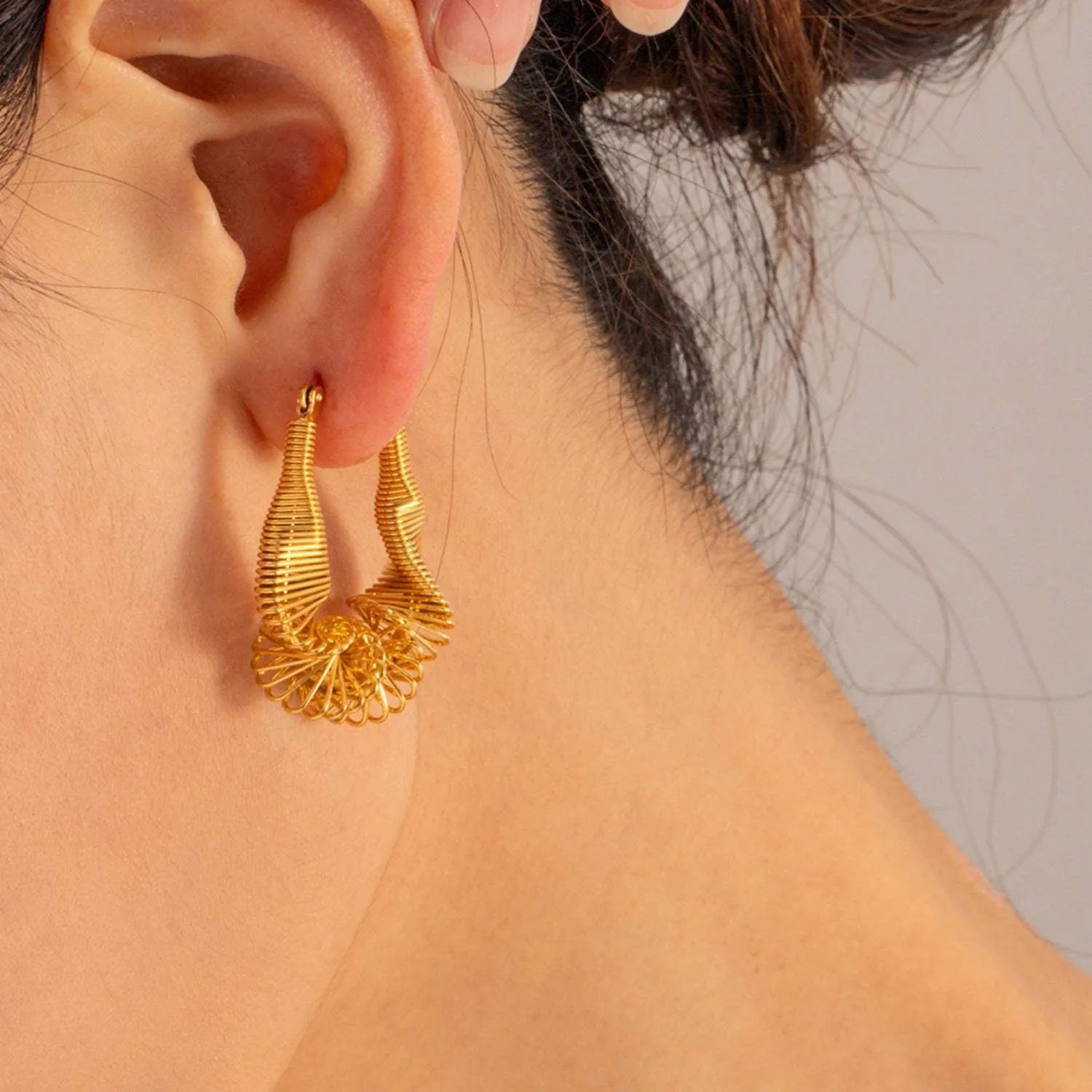 18K Gold-Plated Stainless Steel Earrings Earrings - Tophatter Daily Deals