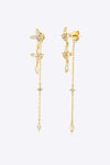 Inlaid Zircon 925 Sterling Silver Earrings Gold White One Size Earrings - Tophatter Daily Deals