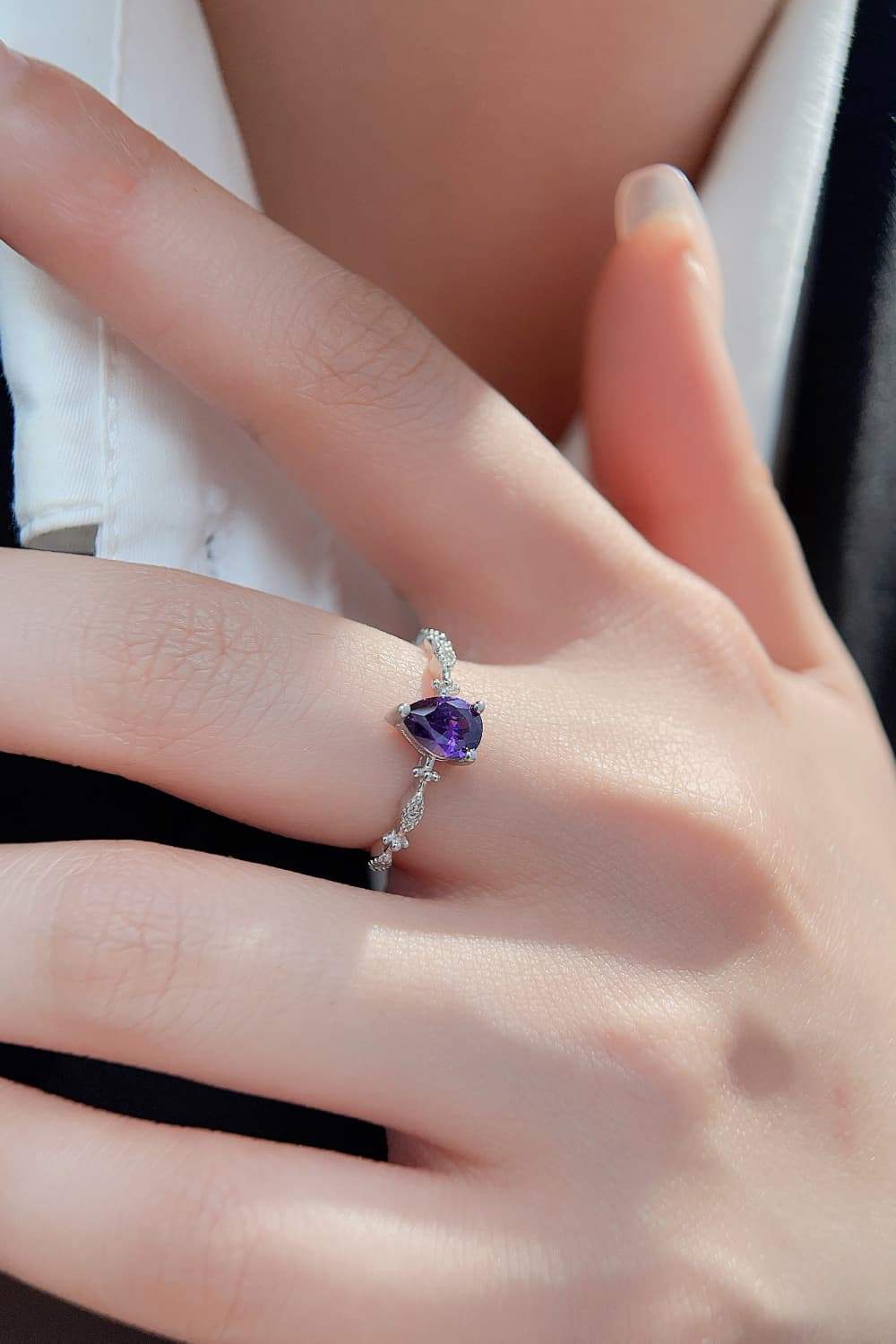 Amethyst 925 Sterling Silver Ring Rings - Tophatter Daily Deals