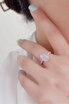 High Quality Natural Moonstone 925 Sterling Silver Side Stone Ring Rose Gold Moonstone - Tophatter Daily Deals