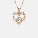 1.2 Carat Moissanite 925 Sterling Silver Heart Necklace Moissanite - Tophatter Daily Deals