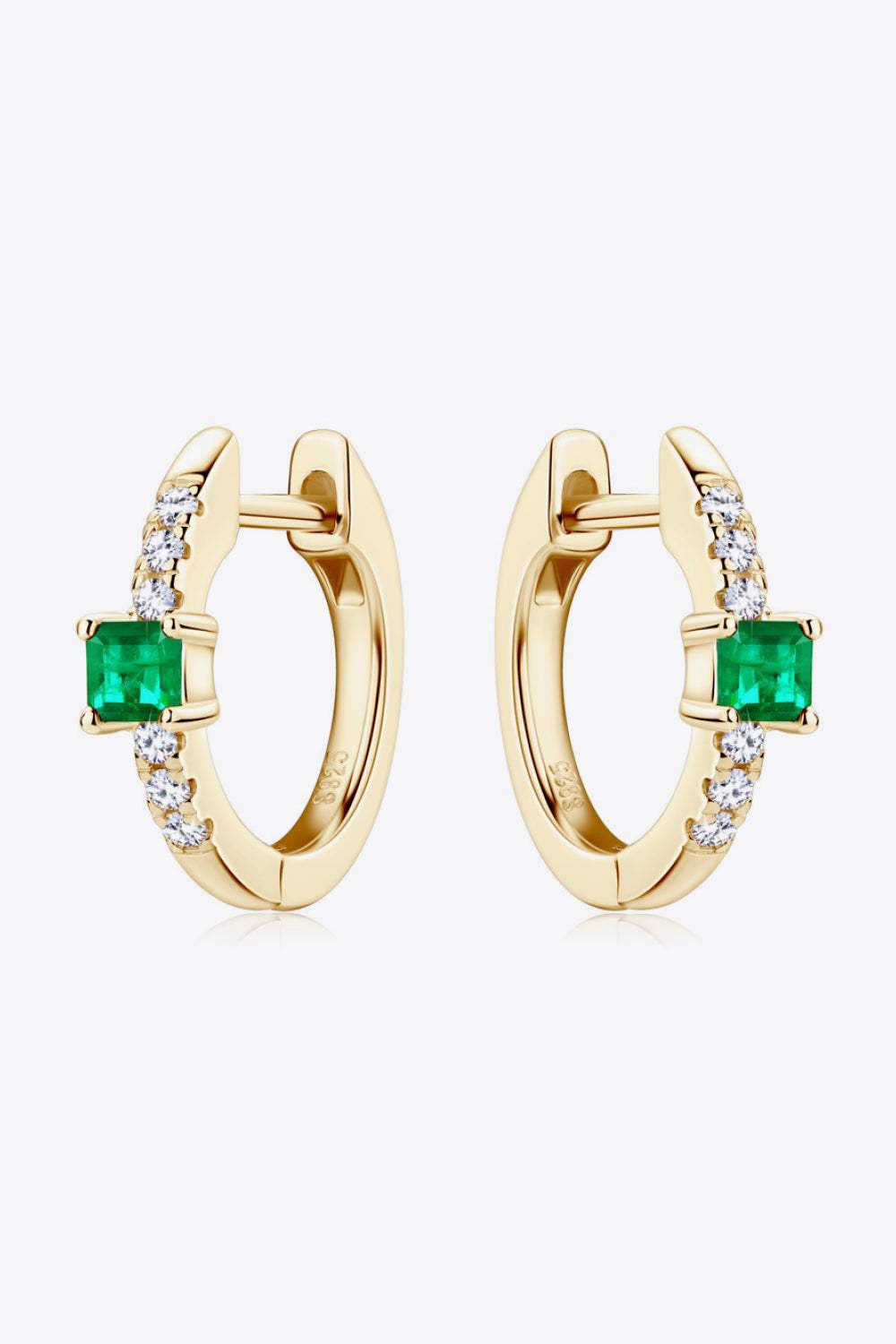 Lab-Grown Emerald Earrings Earrings - Tophatter Daily Deals